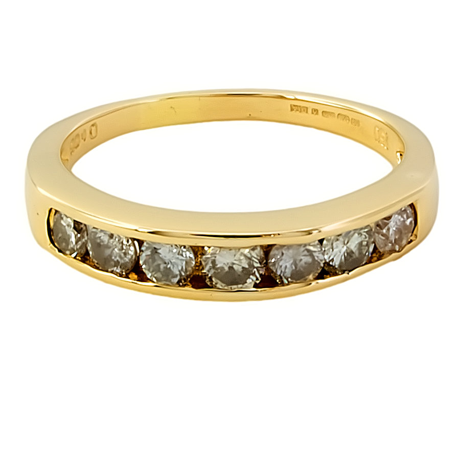 18ct gold Diamond 1ct half eternity Ring size S